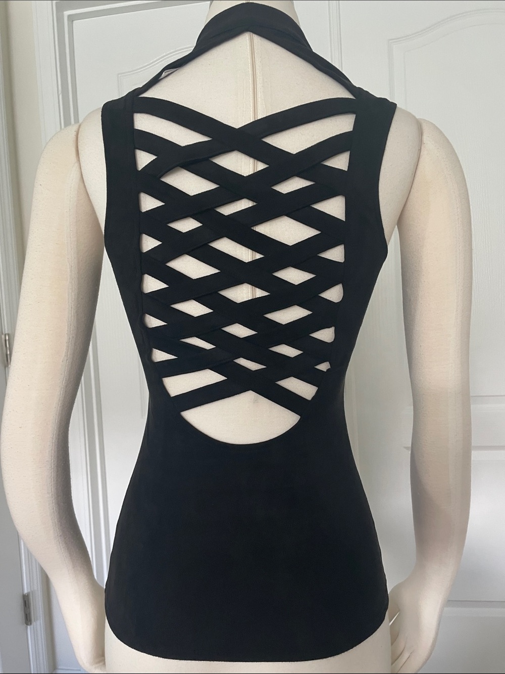 Lydia Black Lace-Up Front Zip Women's Vest Small - Picture 7 of 10